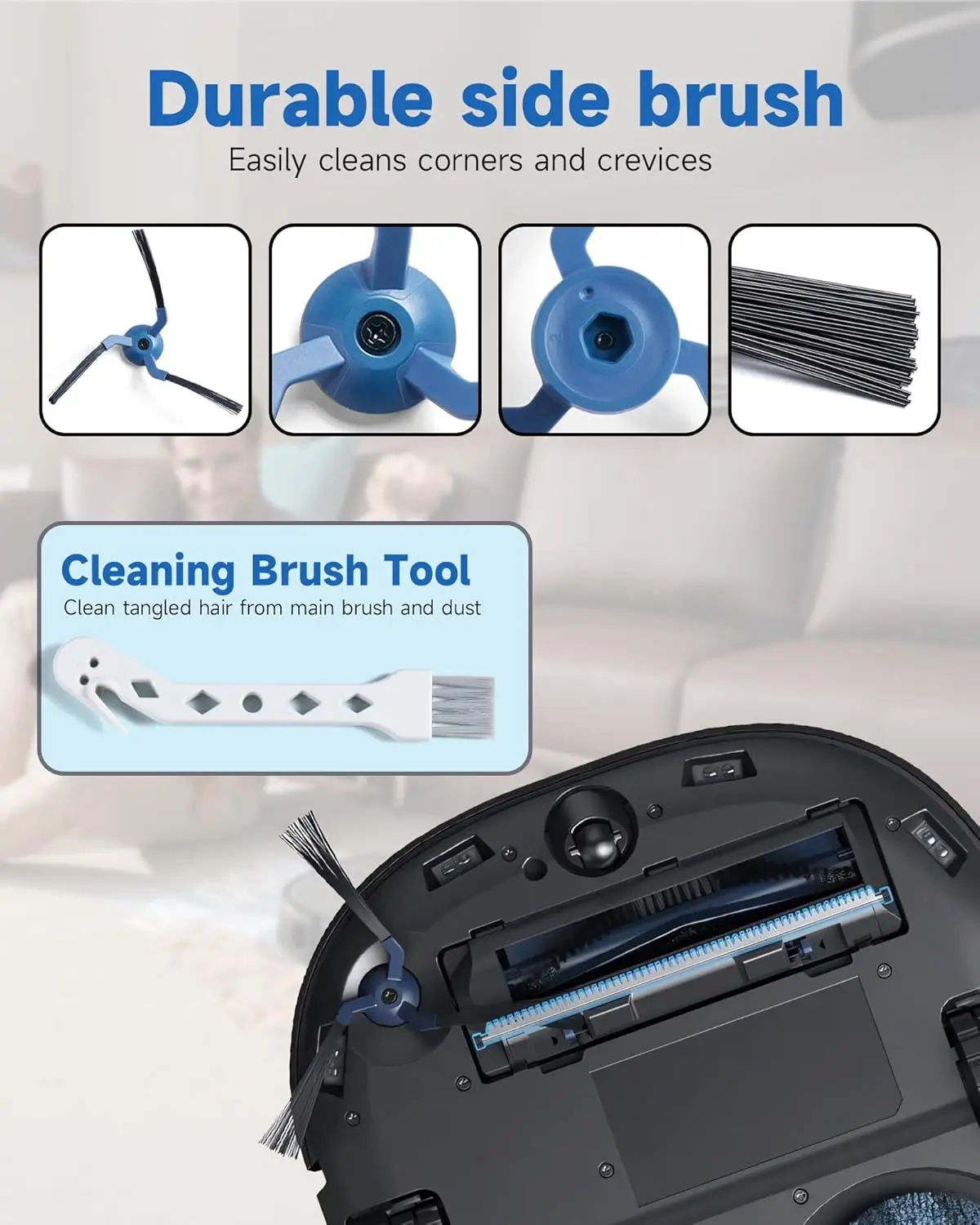 Replacement Parts for Eufy X10 Pro Omni Robotic Vacuum Cleaner Main Brush Side Brush Dust Bag HEPA Filter Accessories