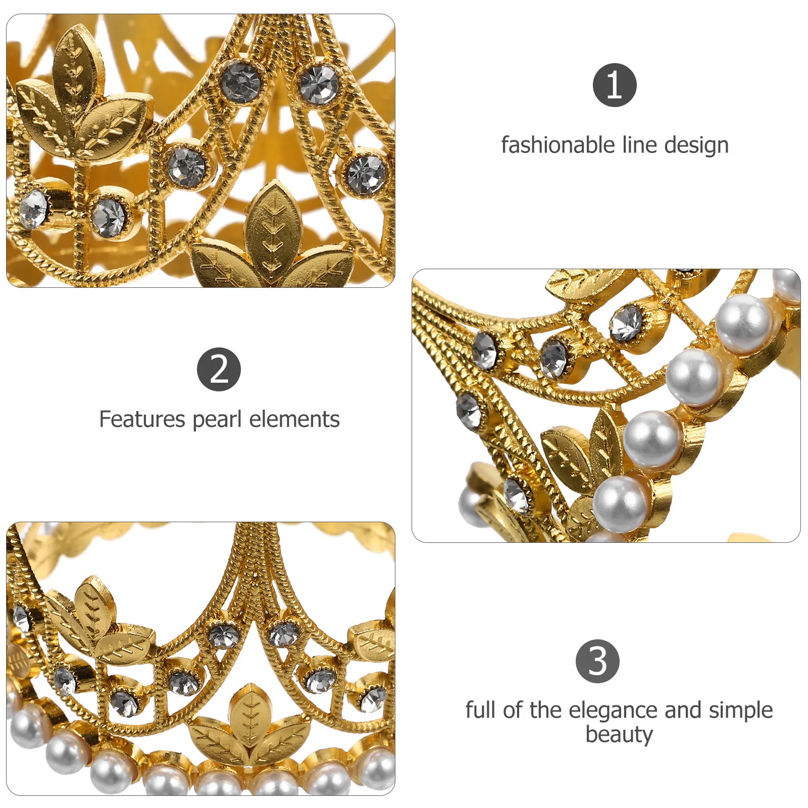 

Charming Pearl Crown Cake Decoration Noble Temperament Bridal Shower Party Supplies Cake Crown Decoration Baking Dessert Decor