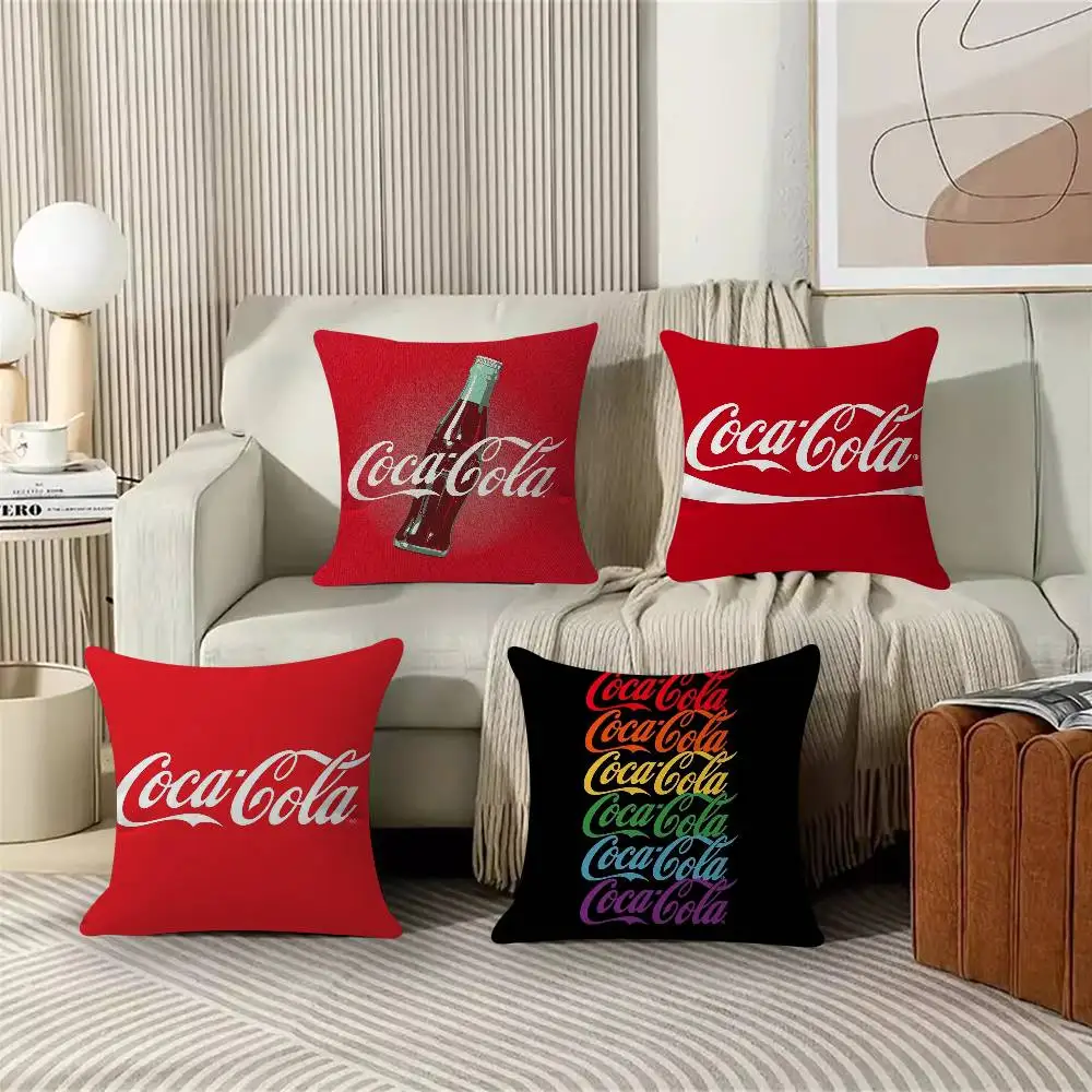 Funda de almohada personalizada con diseño de Coca-Cola, para dormitorio infantil, decoración de fiesta, regalo de cumpleaños para niños