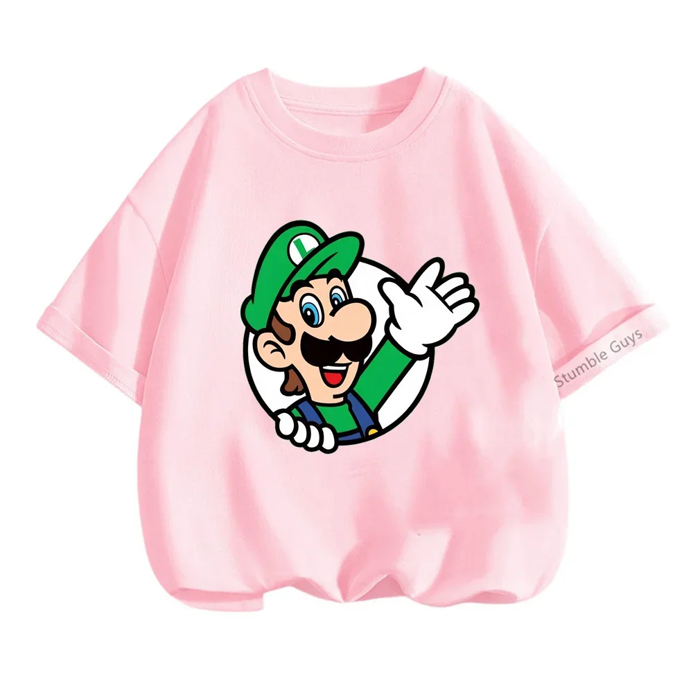 Casual Game Super Mario bros T-shirt Kids Harajuku Tops Fashion T-Shirt 3-14y Boys Clothes Girls Summer Teen Short Sleeve Tee