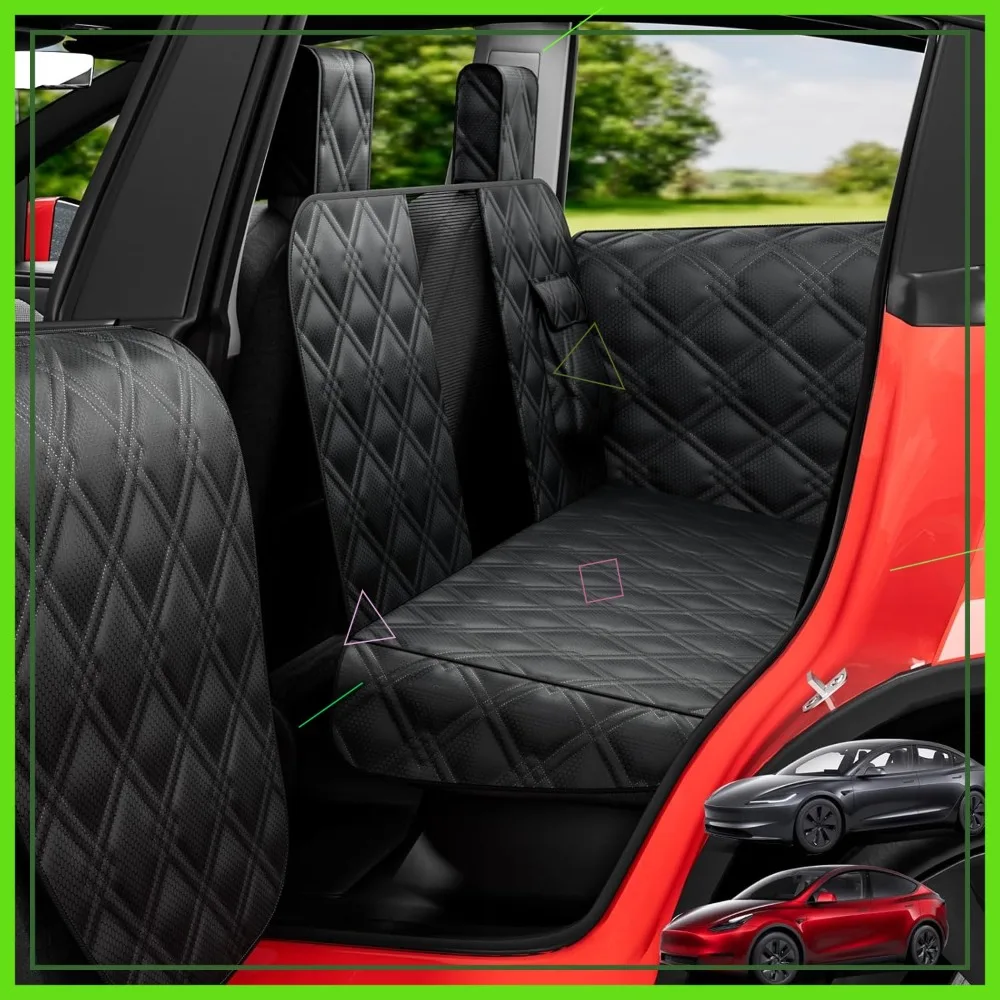 

Waterproof Dog Car Seat Cover for Tesla Model Y/3 - Pet Hammock with Headrest Protector