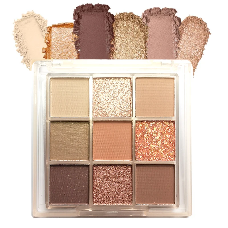 Paleta de sombra, 9 cores, brilho, nova beleza, impermeável, duradouro, fácil de usar, pigmentos encantadores coreanos, paleta de maquiagem dos olhos, 2024