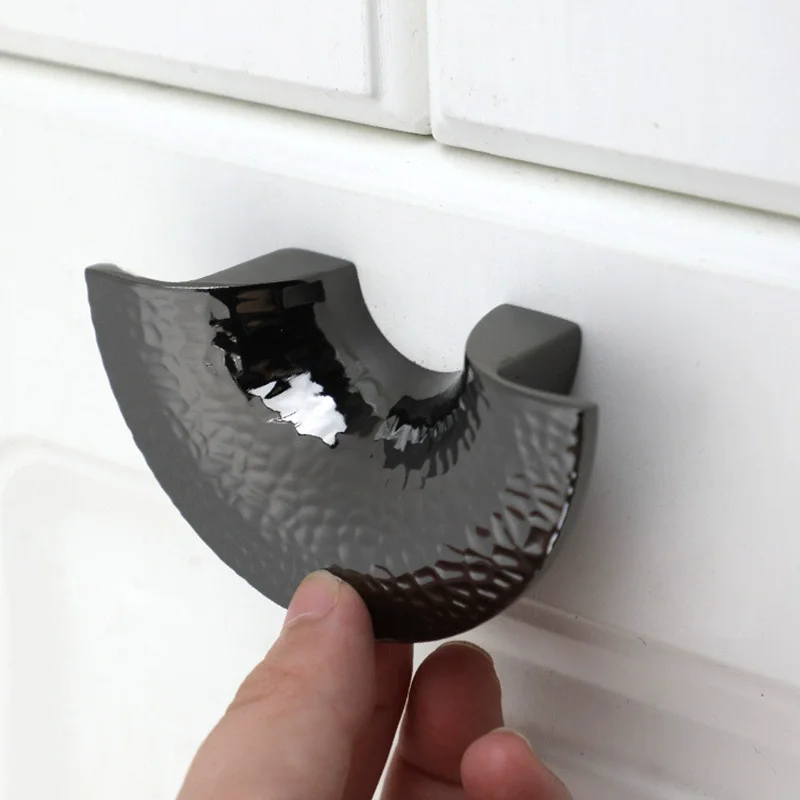 Nordic Light Luxury Simple Pair Half Round Drawer Round Wine Cabinet Wardrobe Door Entrance Shoe Cabinet Handle