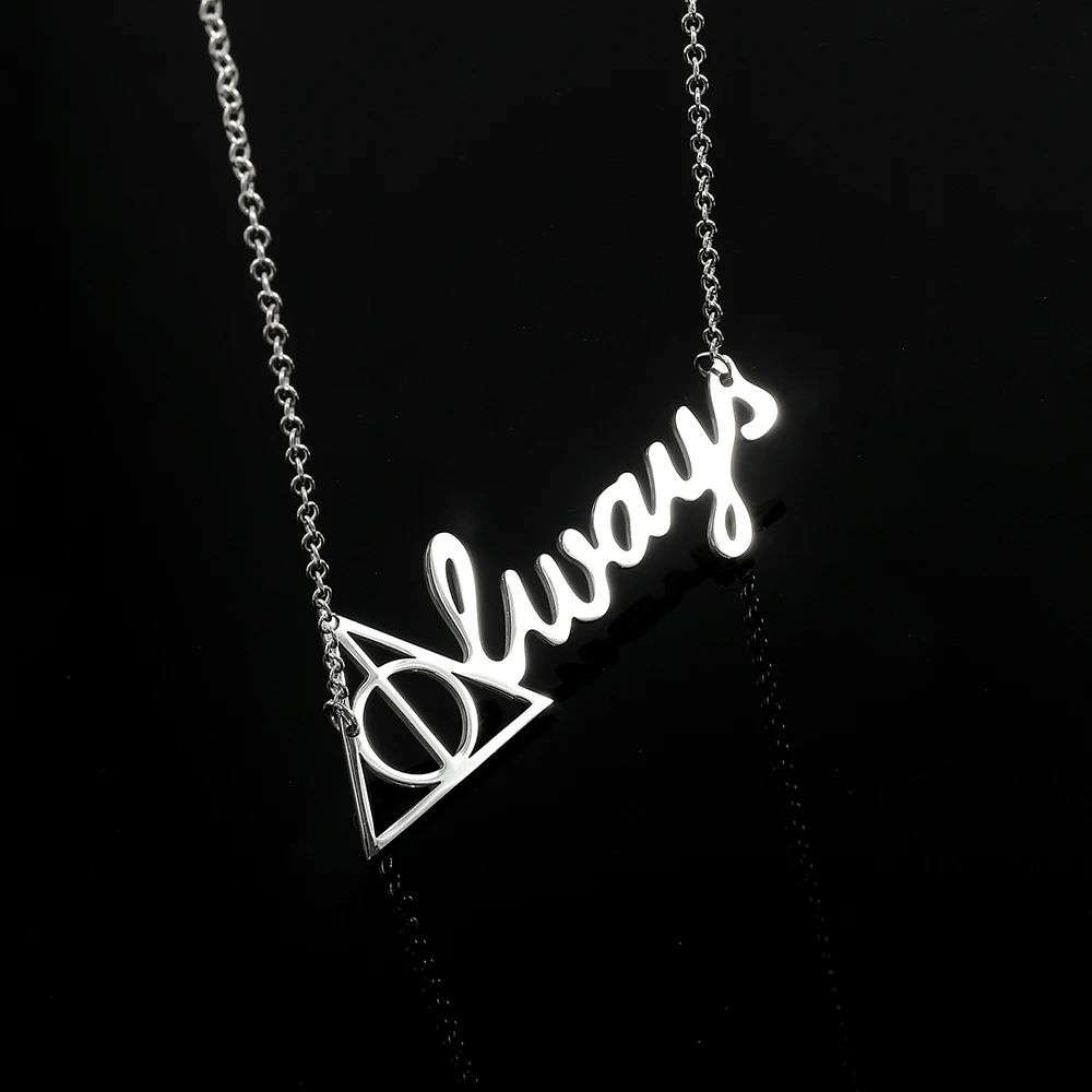 Deathly Hallows Always Pendant Necklace for Women Girls Silver Color Accessories Jewelry Gifts