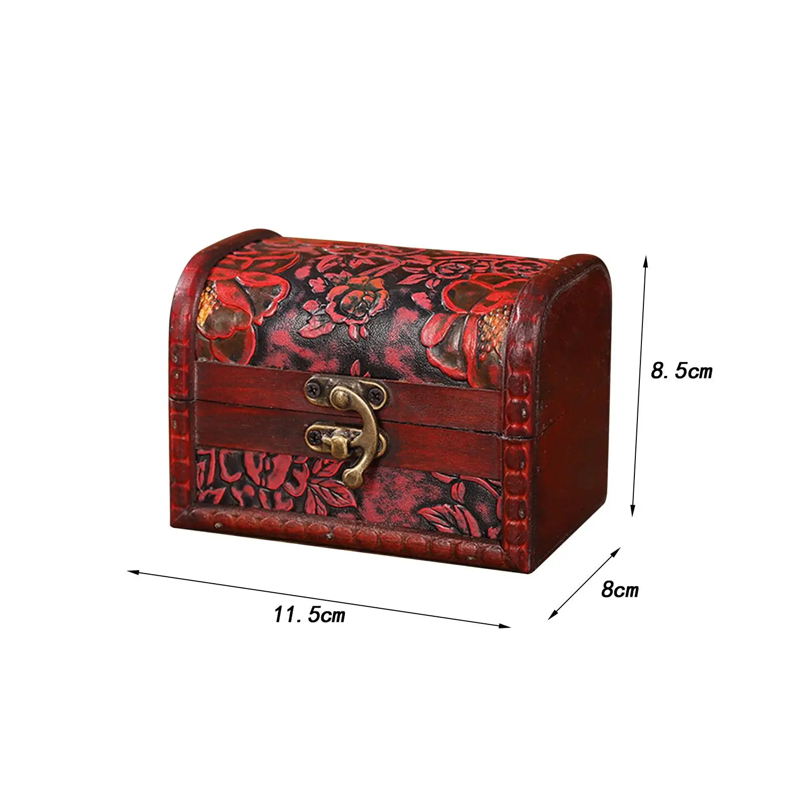 Decorative Storage Box, Trinket Box Holder Keepsake Treasure Chest Wooden Jewelry Box Organizer for Rings Charms Women Men