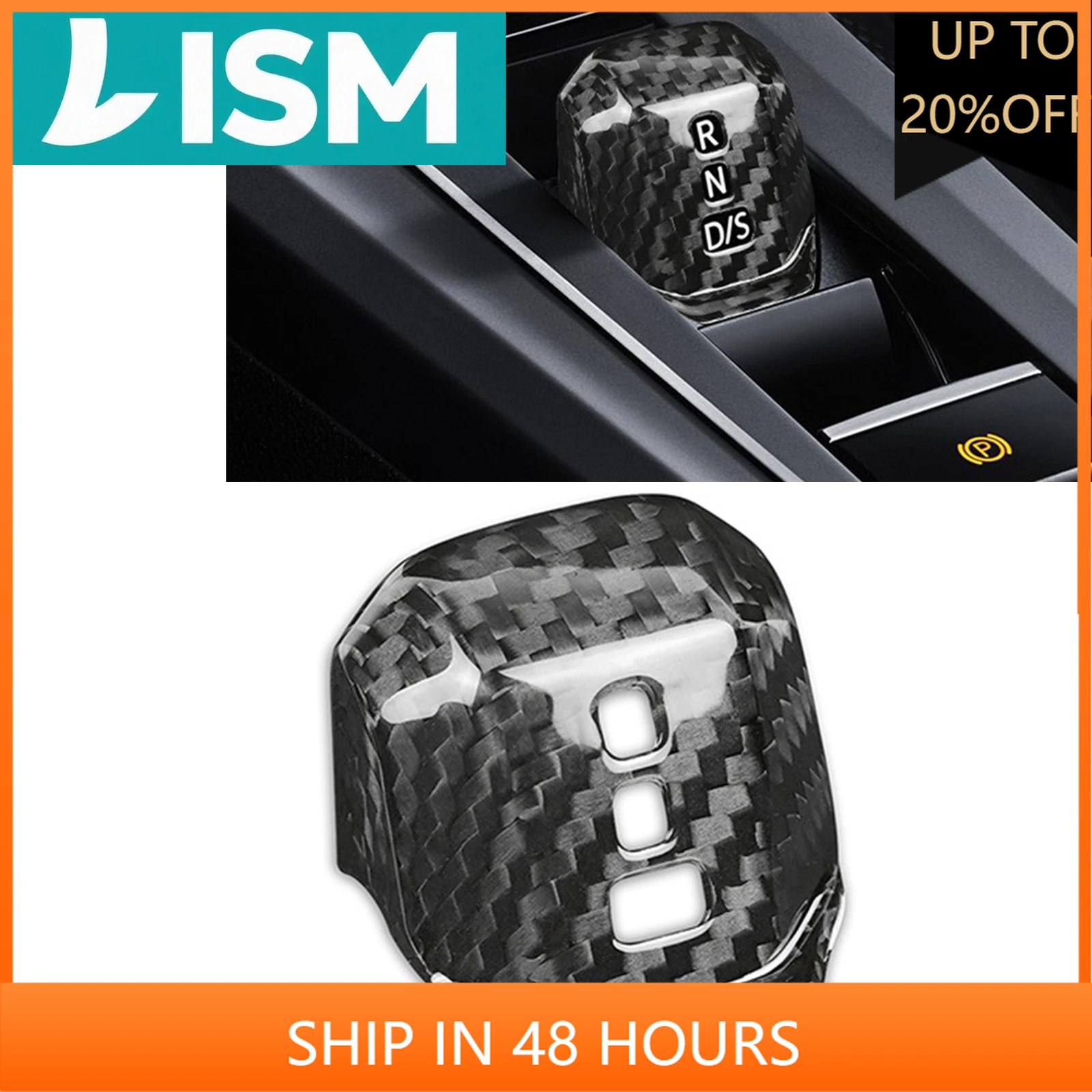 

NEW1 Для Volkswagen VW Golf 8 GTI/Golf 8 2021-2024 AT настоящая сухая внутренняя ручка переключения передач из углеродного волокна, крышка три