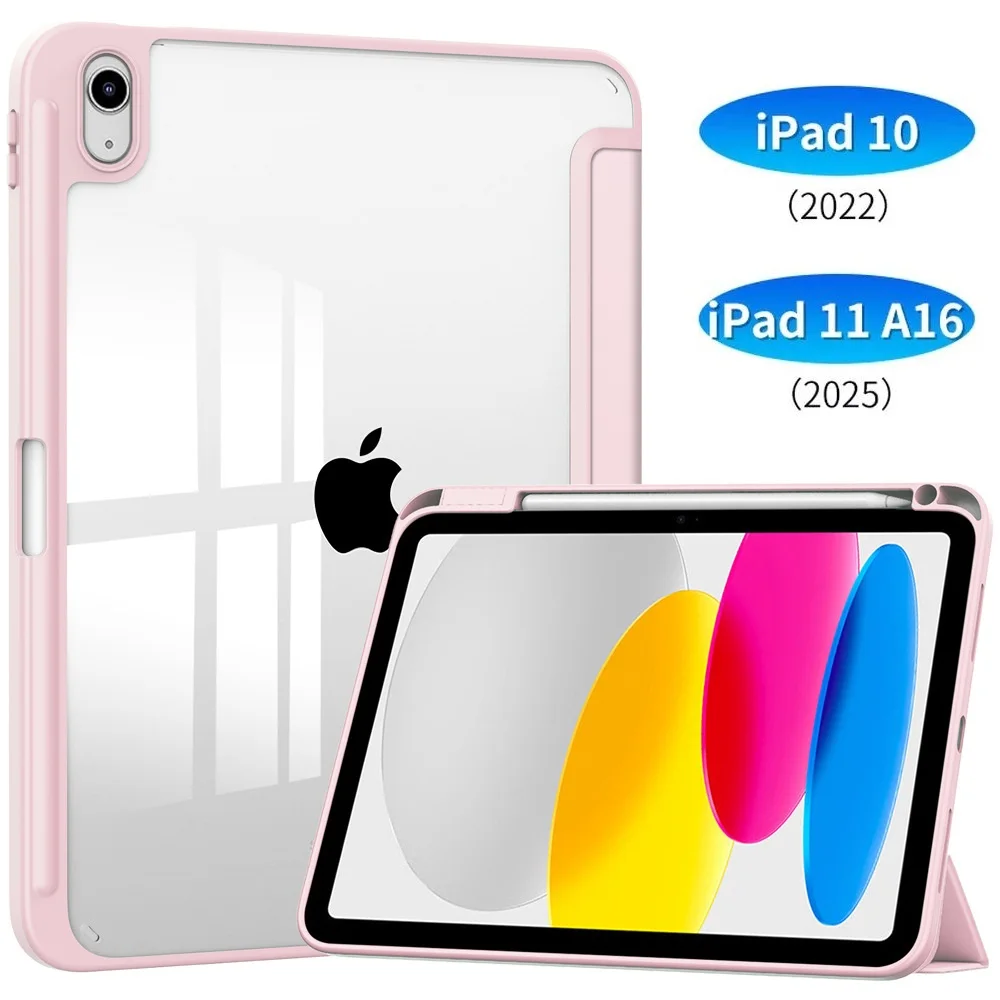 

Case for iPad A16 11th/10th Generation 2025 2022 Tablet Case Smart Trifold Stand Cover, Auto Sleep/Wake TPU softshell