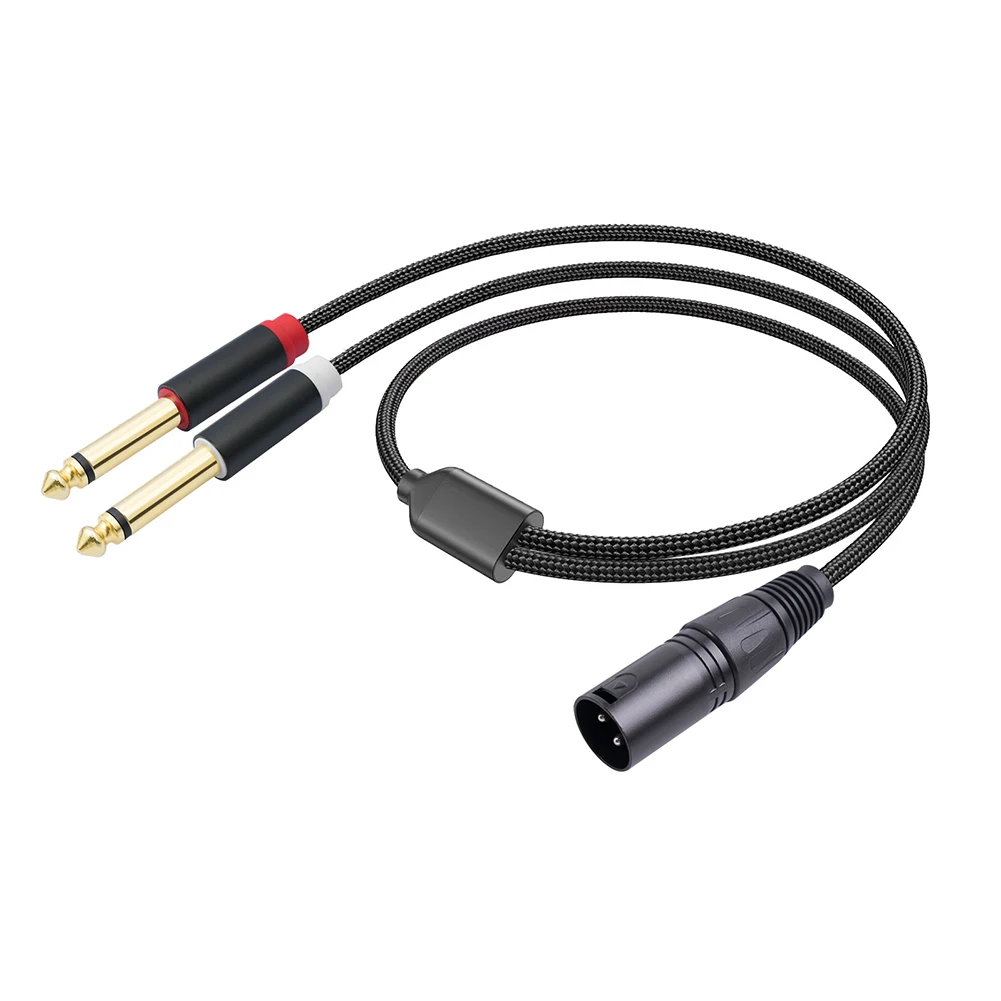 

XLR To Dual Y Splitter Cable Anti-Shielding For Mixer Power Amp Mic 6.35 Male Y-type 1/4 Mixer Speaker Cable Pro Audio Tools