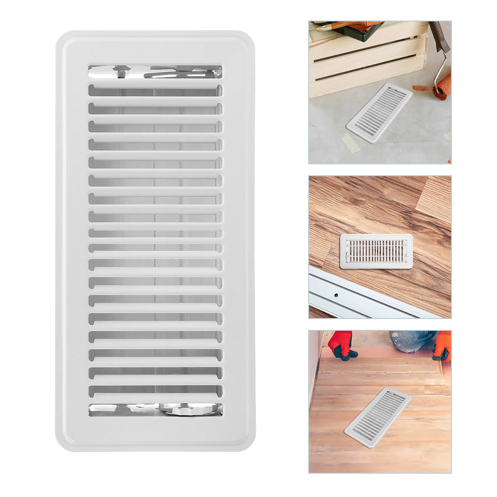 

Home Decor 12x12 Inches Adjustable Floor Vent Cover Dustproof Plastic Grille Airflow Control Ventilation White