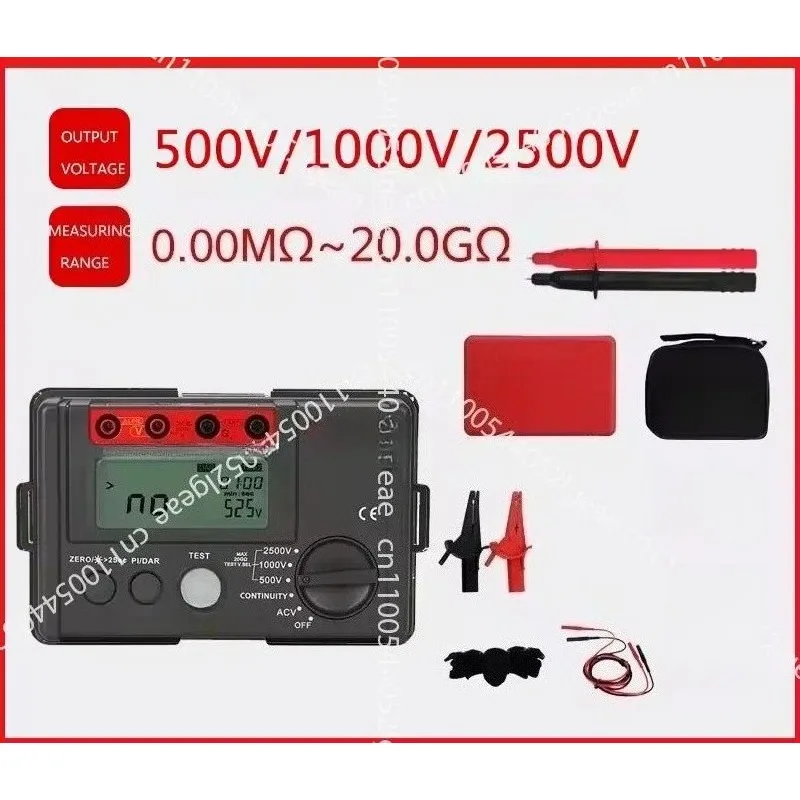 Insulation Resistance Tester 2500V 20GΩ Digital Mega Voltmeter Automatic Range Backlight Grounding