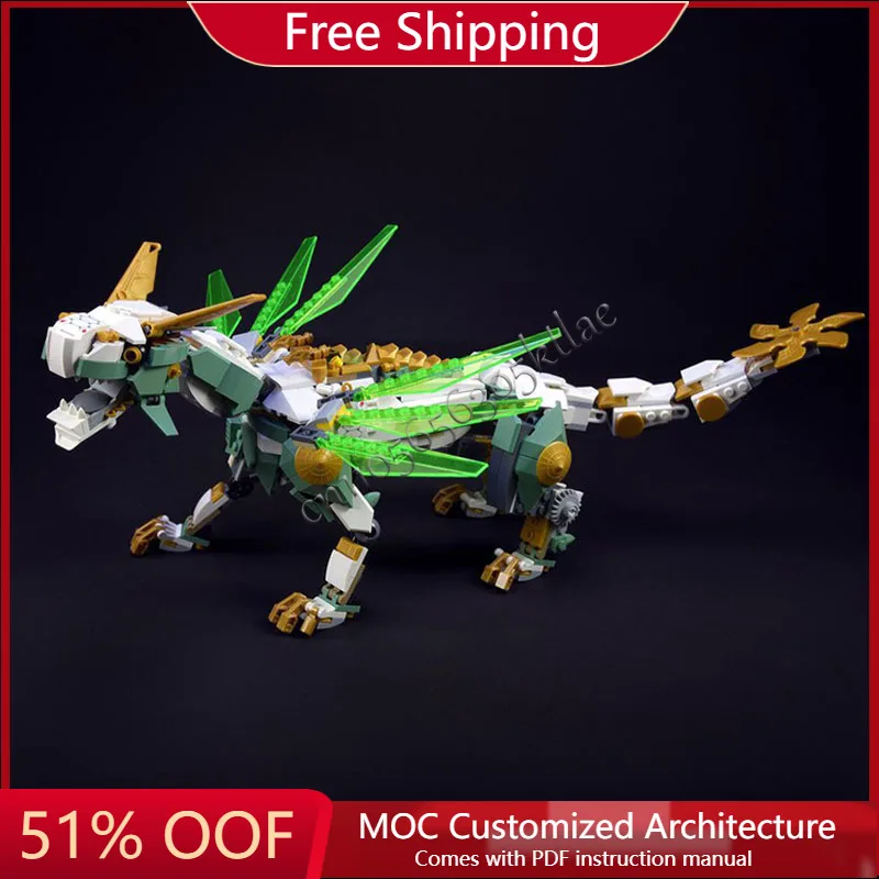 

566 PCS MOC Famous Animal Series Creative Dragon Building Blocks Model Assembly Display Toys For Children Surprise Birthday Gift