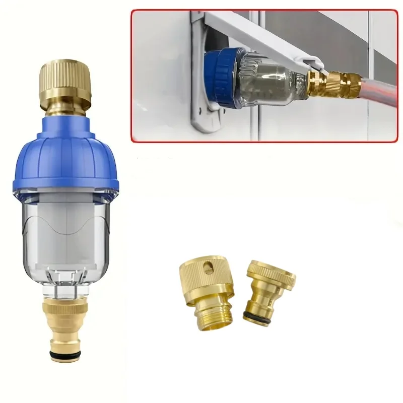 

RV Filter Caravan Water Tank Pre Filter Camping Site Outdoor Faucet Impurities Gravity Water Injection External Water Purifier