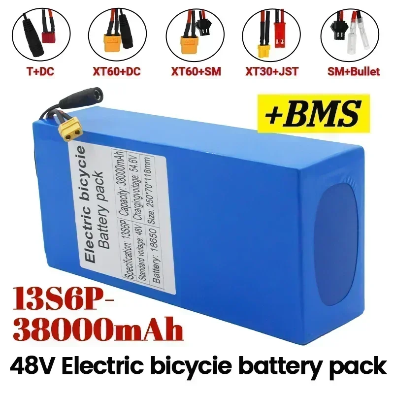 NEW 100%New Original 48V 38ah 13s6p Lithium Battery Pack 48v 38000mAh 2000W Citycoco Motorized Scooter Batteries Built in 50A BM