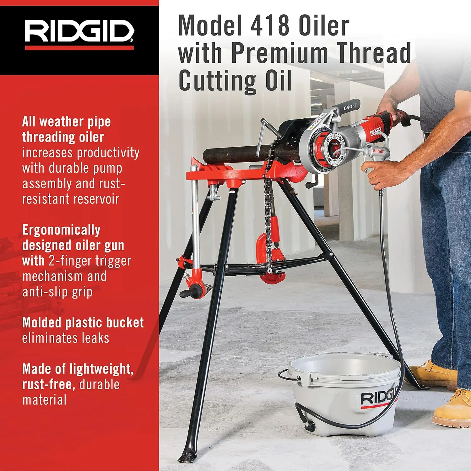10883 Model 418 Oiler with Premium Thread Cutting Oil, Silver