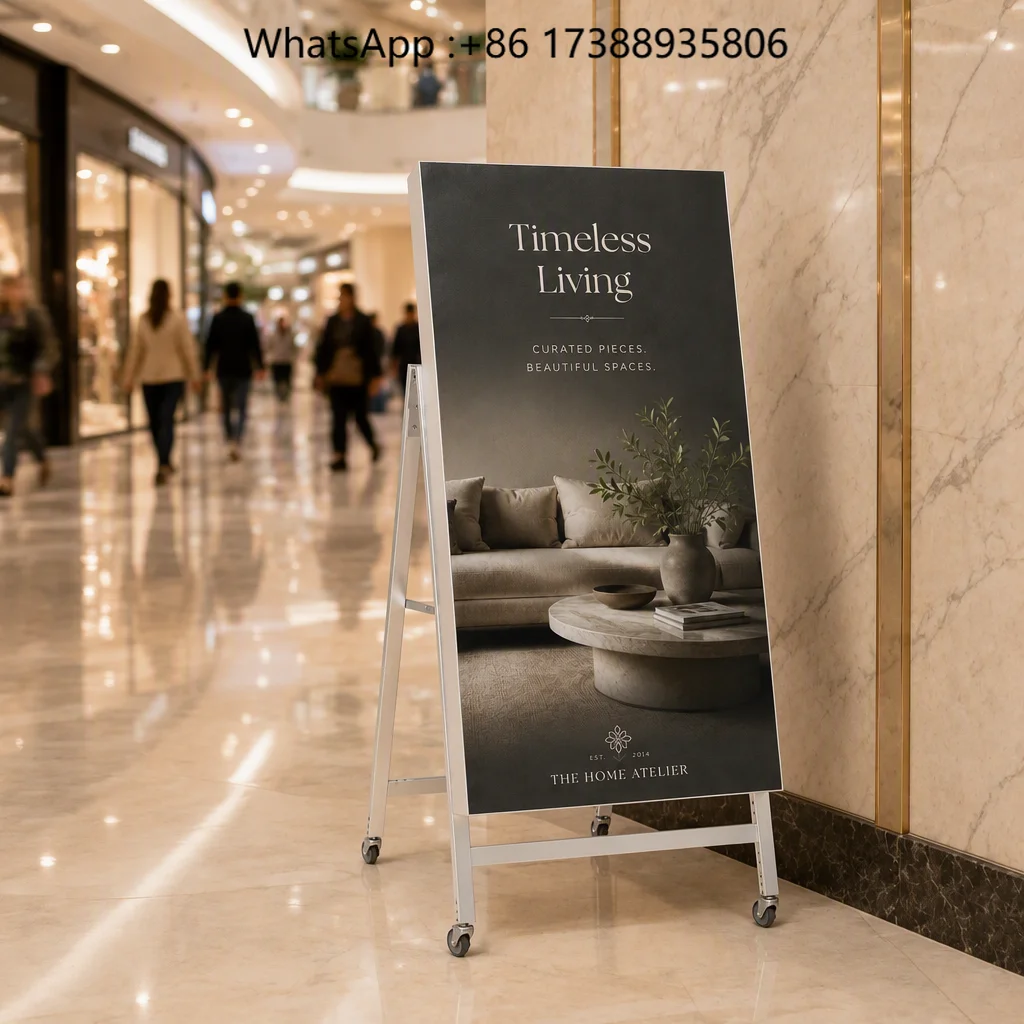 Wheel Equipped LED Water Sign Ad Machine, Plug and Play, Grab Passers by Attention for Your Retail Business.