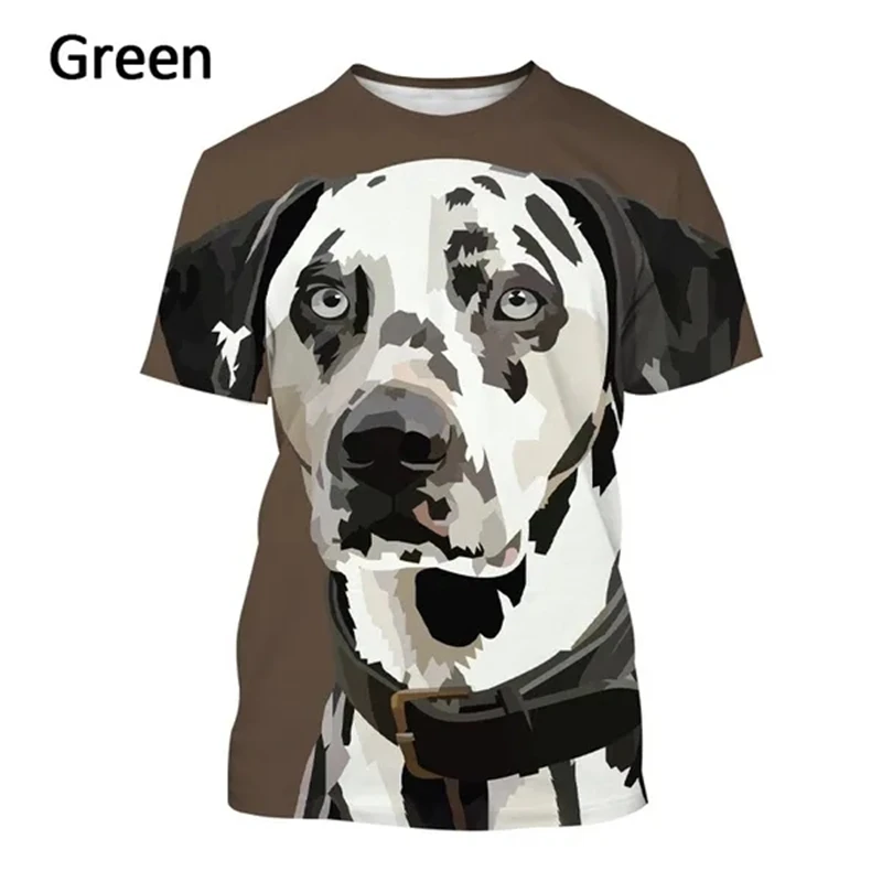 Summer Short-Sleeved Men\'s T-Shirt 3D Animal Dalmatian Funny T-Shirt Anime Cute Aalmatian Shiba Inu Street Slothing Women Tees