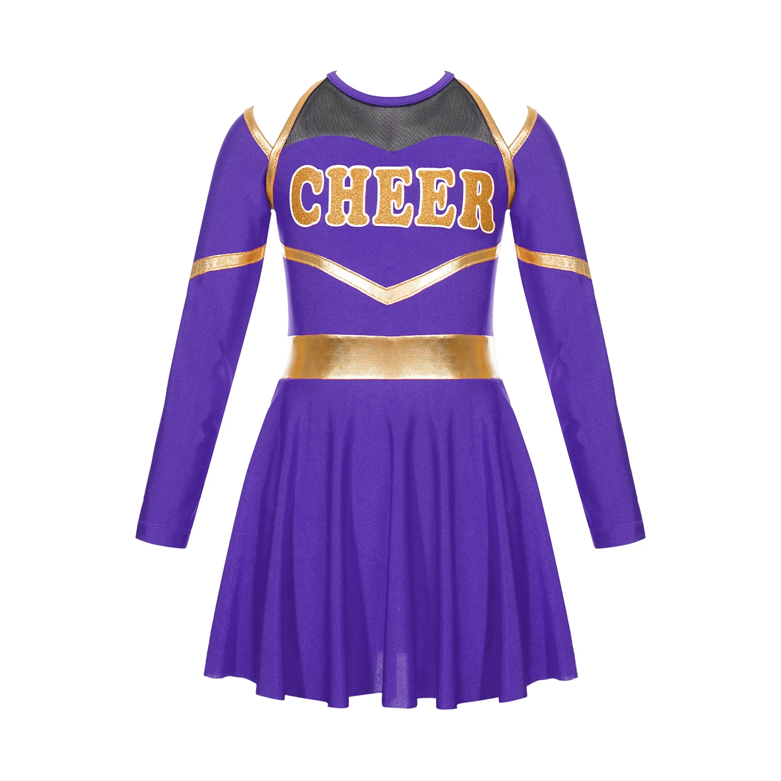 Kids Cheerleading Uniform Dress School Girls Cheerleader Costumes Children Cheering Team Clothes Sets for Dancing Competition