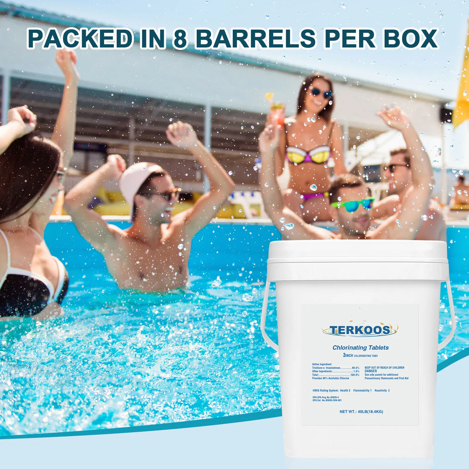 أقراص الكلور Keezumy لحمامات السباحة، منقي مياه حمام السباحة، قرص جرعة الكلور، أقراص الكلور المستقرة