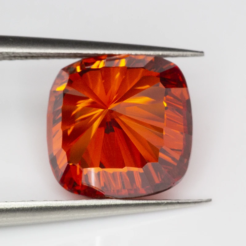 جديد الأحمر 10x10 مللي متر وسادة الألفية قطع مكعب أحجار الزركونيا أحجار كريمة مفكوكة لصنع المجوهرات