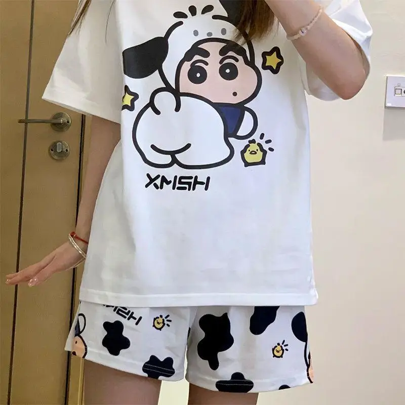 New Kawaii Anime Crayon Shin-Chan Pajama Pants Wearing Shorts Outside The Dormitory Soft Comfortable Pajamas Gift For Girls