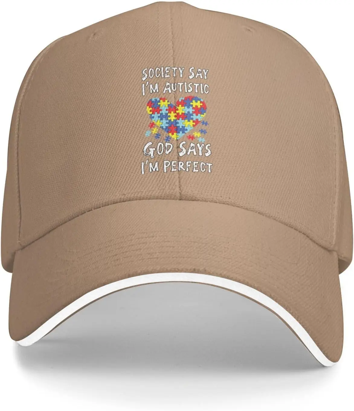Autism Awareness Perfect God Says Baseball Cap Polyester Adjustable Casual Hat Unisex