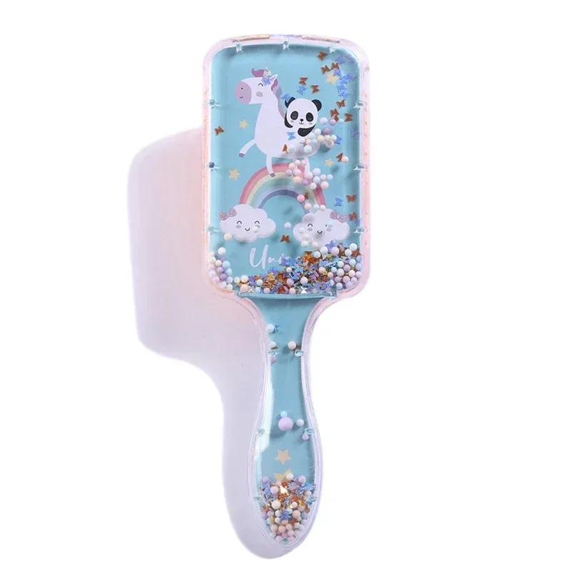 Cartoon Rainbow Unicorn Panda Hair Brush Air Cushion Comb Transparent Massage Hair Comb Plastic Detangling Hair Brush for Girls