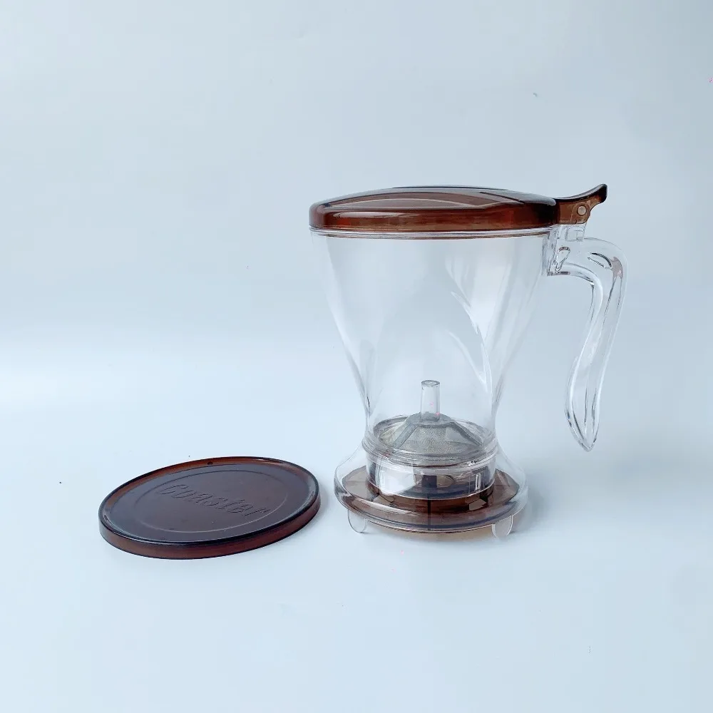 Utensilio café 600ml, gotero para café, taza filtro café transparente para PC con tapete para taza, Infusor té Ou