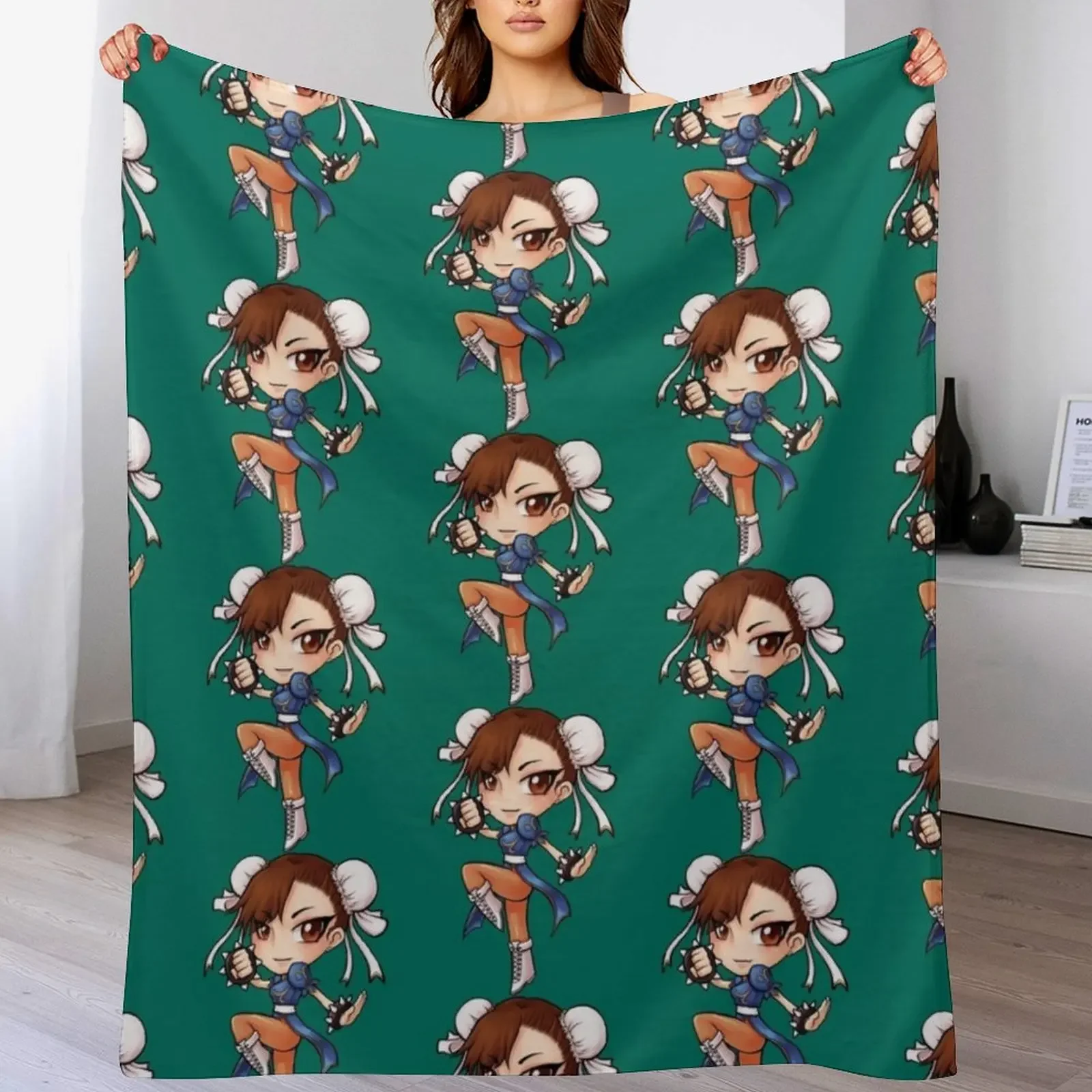 

Chun li Throw Blanket Sofa Luxury Brand anime Polar Blankets