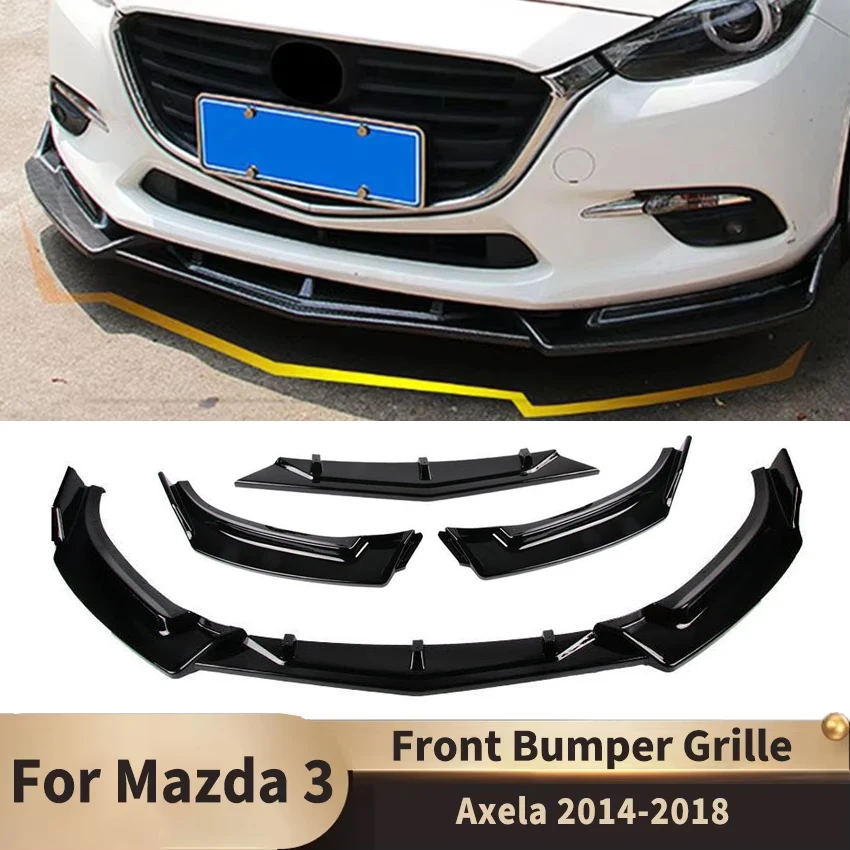 

Car Front Bumper Spoiler Lip Body Kit Diffuser for Mazda 3 Axela 2014 2015 2016 2017 2018 Front Shovel Skirt Board Accessories