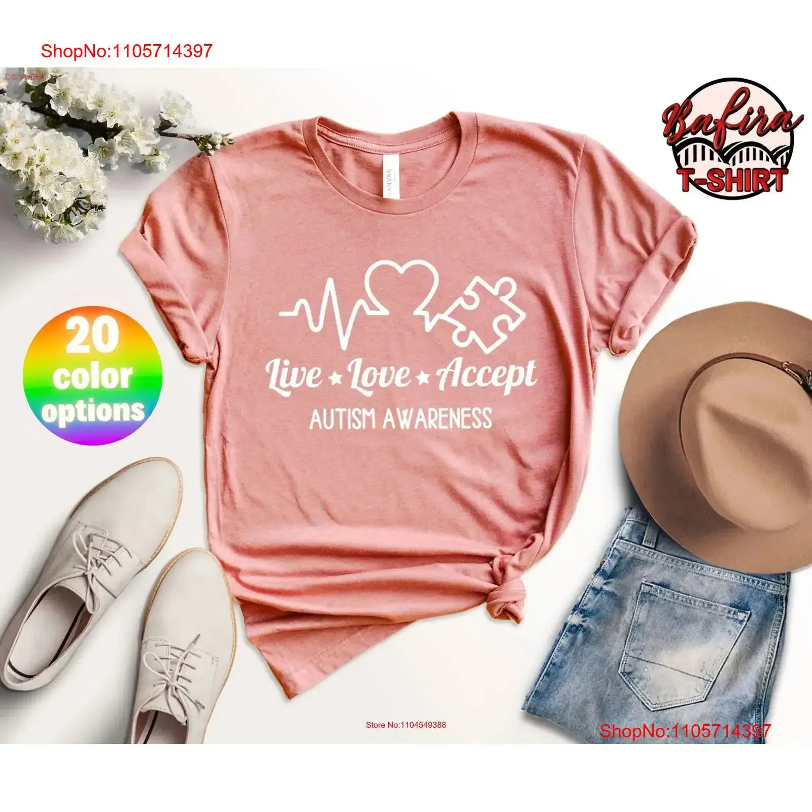 Live Love Accept Autism Awareness T Shirt SupporT Mom Special Education Teacher Puzzle Piece vintage Washed fashion Slightly