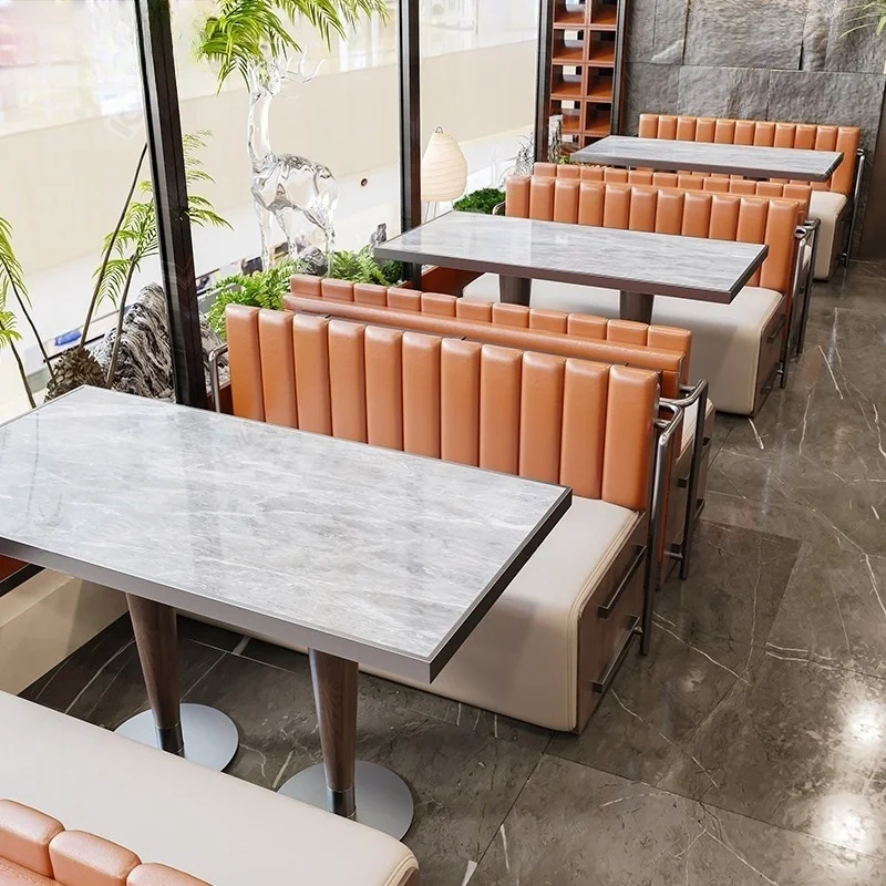 High-quality Semi-circular Booths for Restaurants Sofa Table and Chair Sets in Coffee Shops Hotels and Commercial Furniture