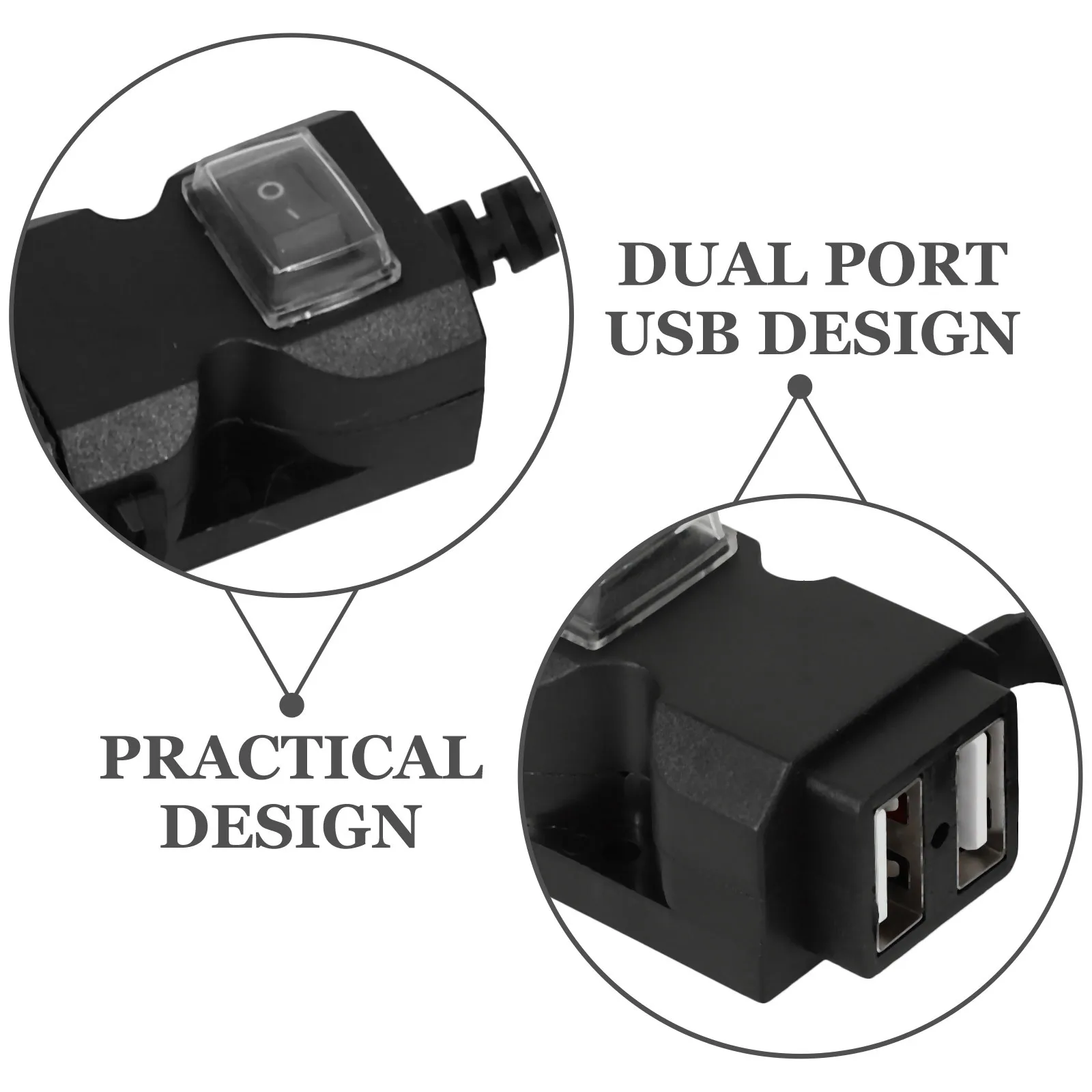 

Dual Port USB Motorcycle Electric Scooter Charging Car Bike Plastic Chargers for Multiple Devices