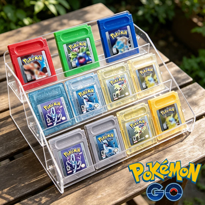 

Retro 16 Bit Pokemon GBC Game Cartridge 6 Styles Crystal Gold Green Silver Yellow English Version Handheld Game Console Card