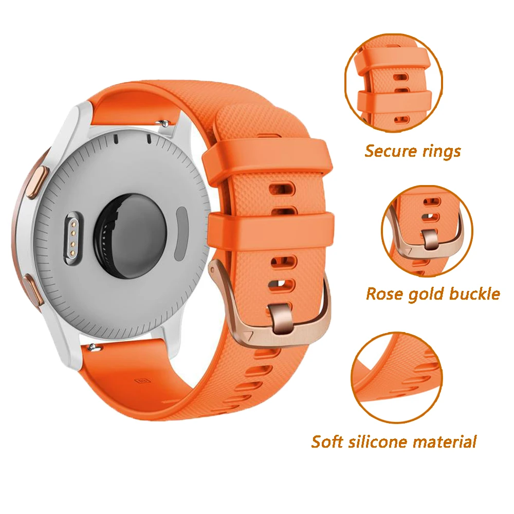 18mm Silicone Band For Garmin Venu 3S 2S/Vivoactive 3S 4S/Vivomove 3S/Move 3S Strap bracelet For Forerunner 265S 255S