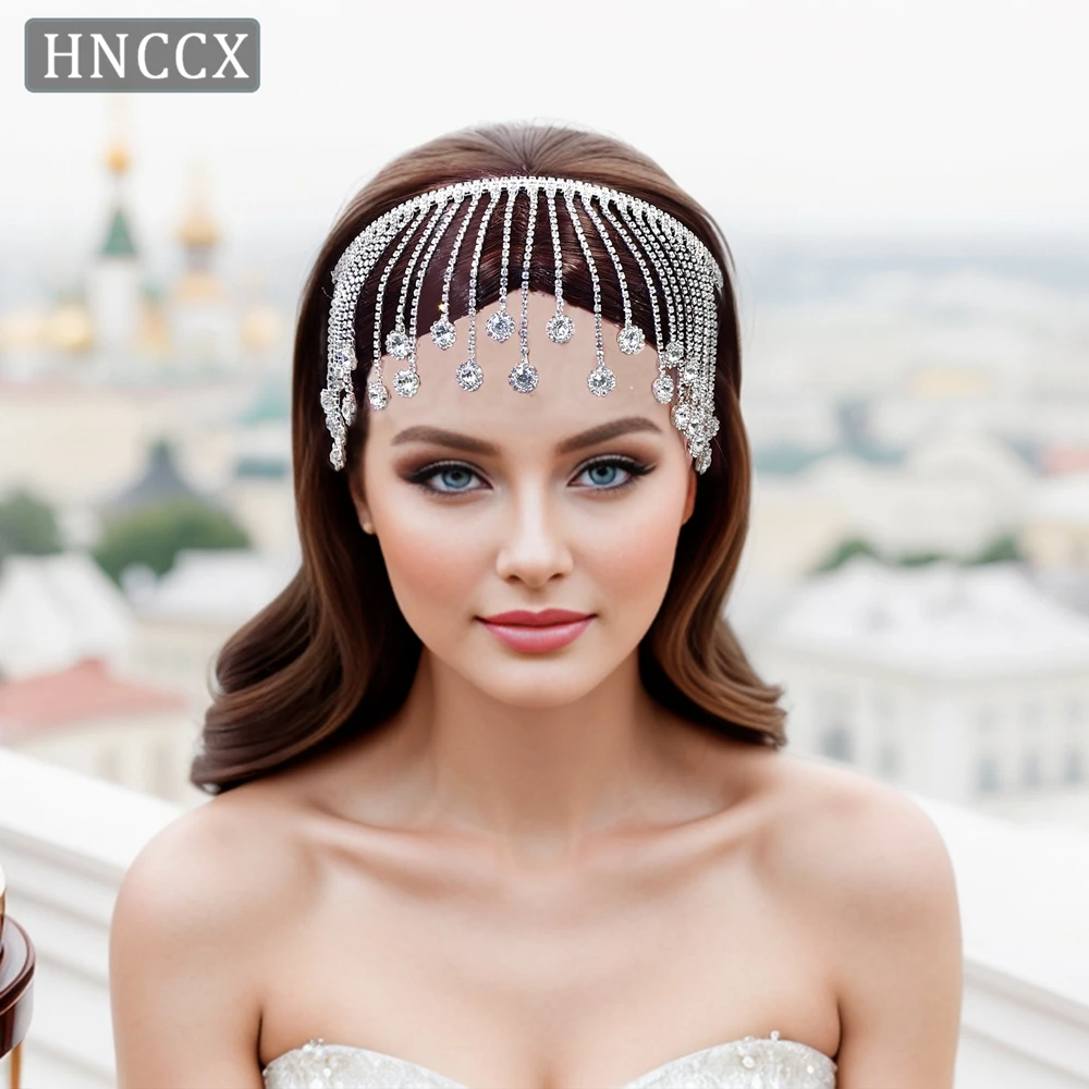 HNCCX Fashion Rhinestone Chain Head Wedding For Bridal Beautiful Hairstyles Crystal Hair Accessories Gifts CP558