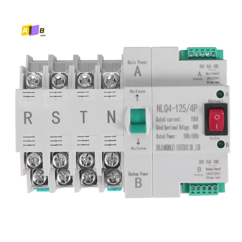 

A08F-MCB Type Dual Power Automatic Transfer Switch 4P 100A ATS Circuit Breaker Electrical Switch