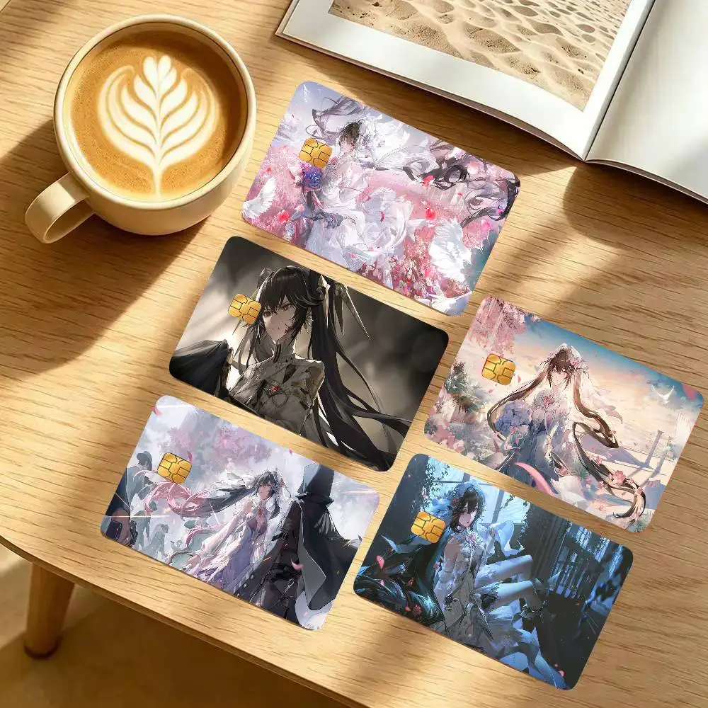 Lucia Pyroath Animated Game P-Punishing Gray Raven Card Sticker 4Pcs Credit Card Skin Anti Scratch Bank Debit Card Decal