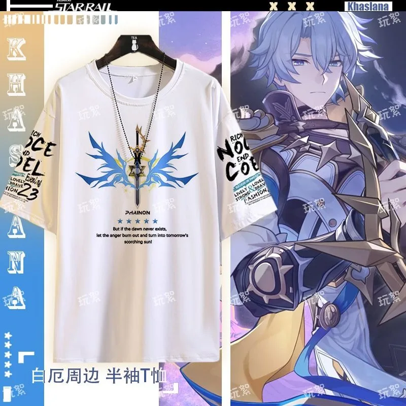 

Game Honkai: Star Rail Cosplay Phainon Cerydra Hysilens Women Men Summer Polyester Loose Top Short Sleeved T-shirt Costumes