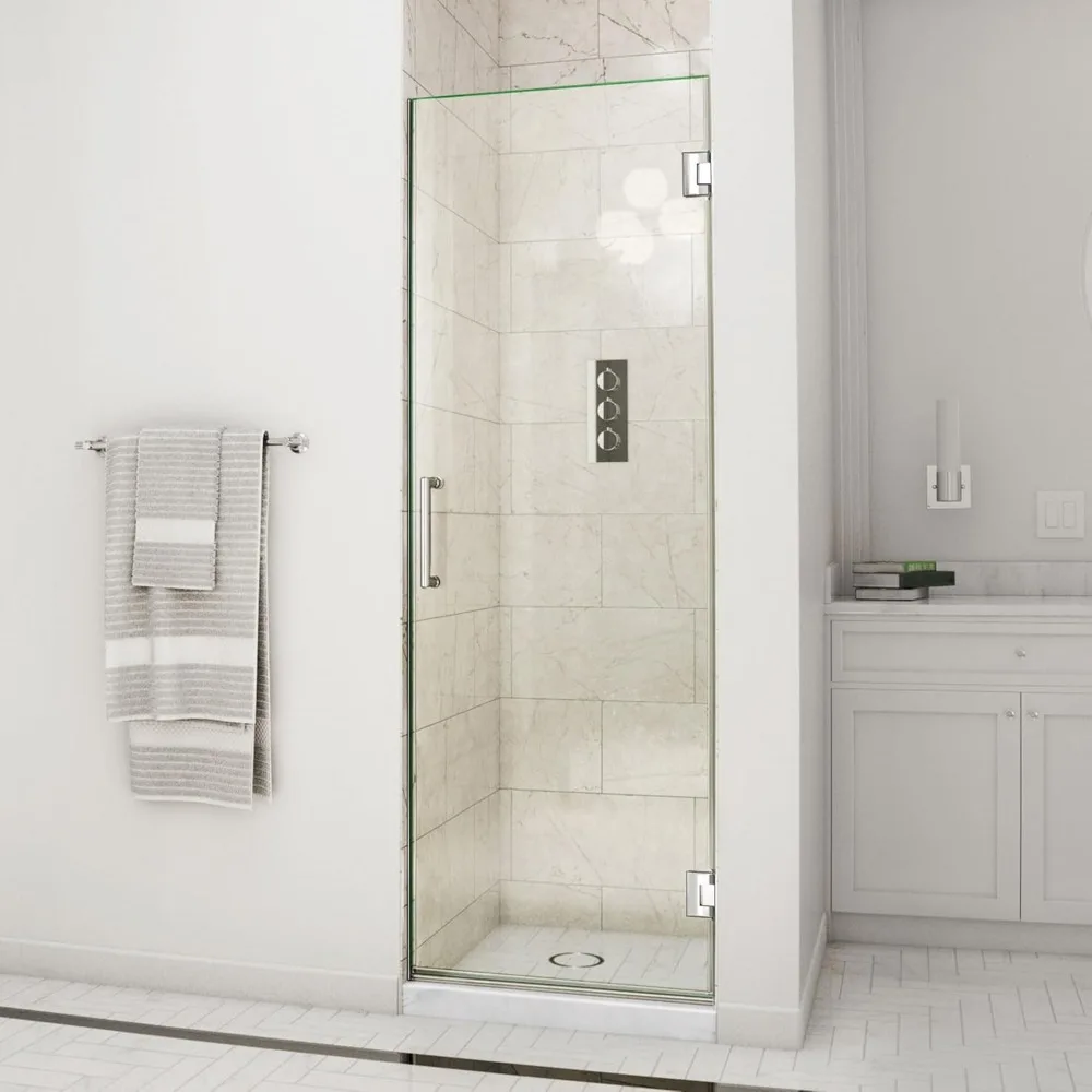 

23 in. W x 72 in. H Frameless Hinged Shower Door in Chrome Shower Doors