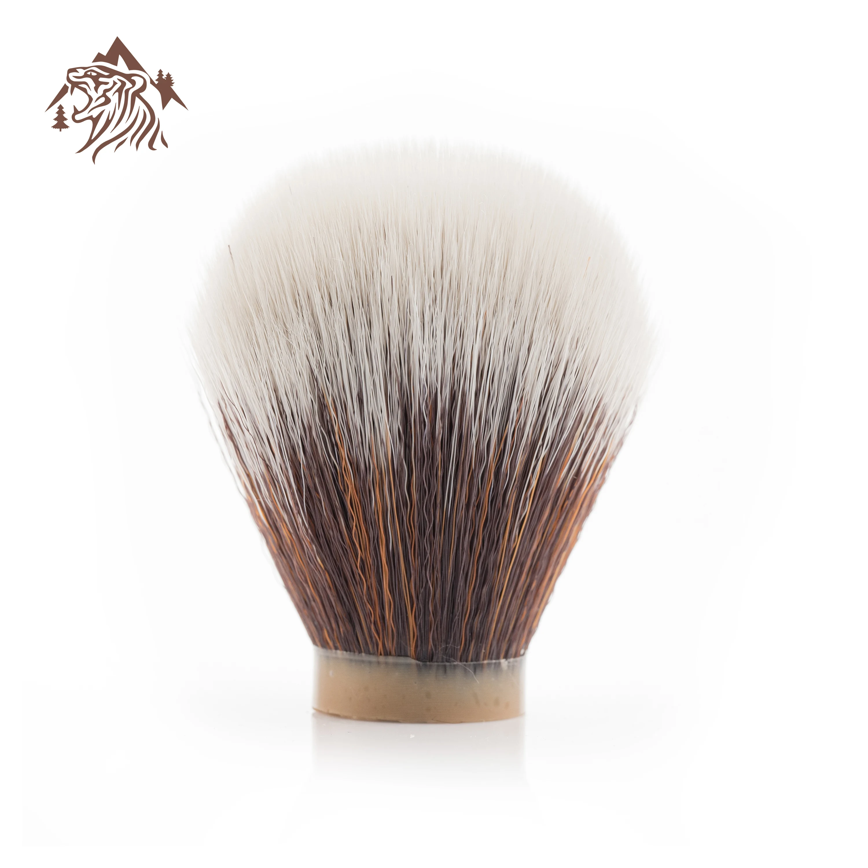 OUMO BRUSH- Smoky red Synthetic hair shaving brush knots Coffee bottom white tip