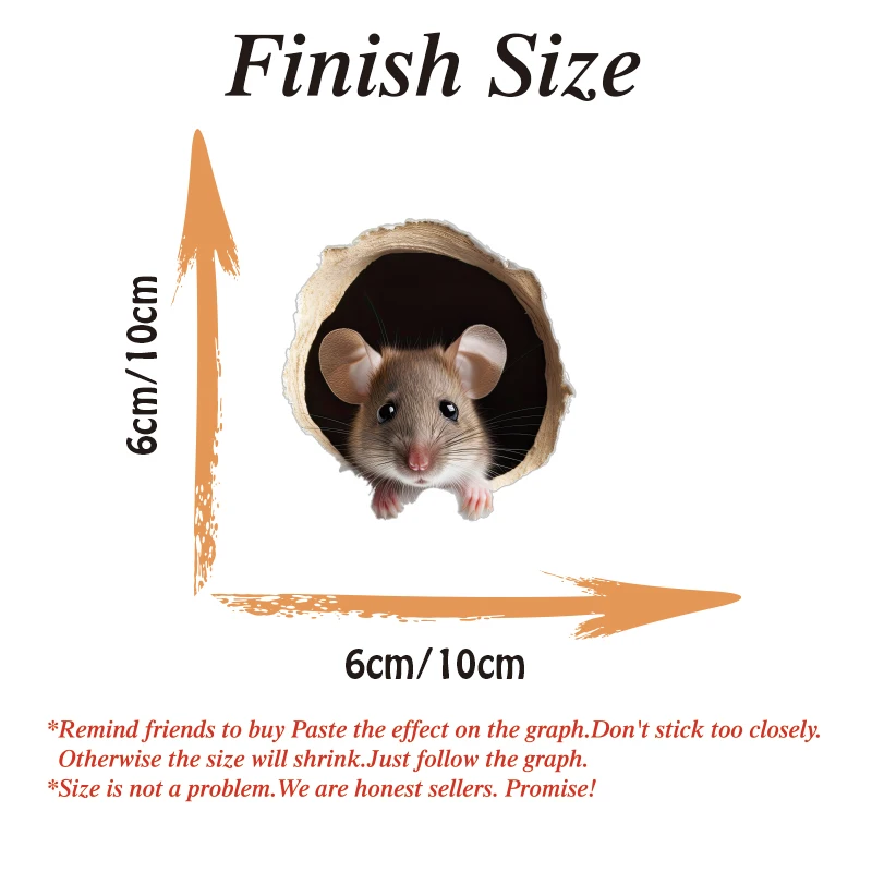 Cute Peek a Boo Mouse Wall Decal Sticker Mouse hole Adorable Wall Decor for Baseboards Playful Wall Art for Kids Room Nursery