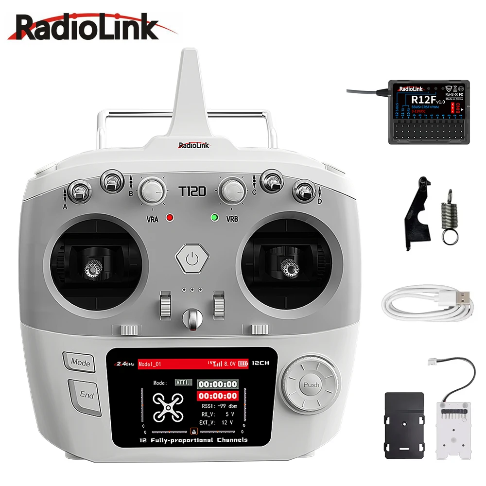

Radiolink T12D ELRS 12-канальный передатчик с модулем приемника R12F 2,4 ГГц пульт дистанционного управления для FPV дрона самолет автомобиль лодка