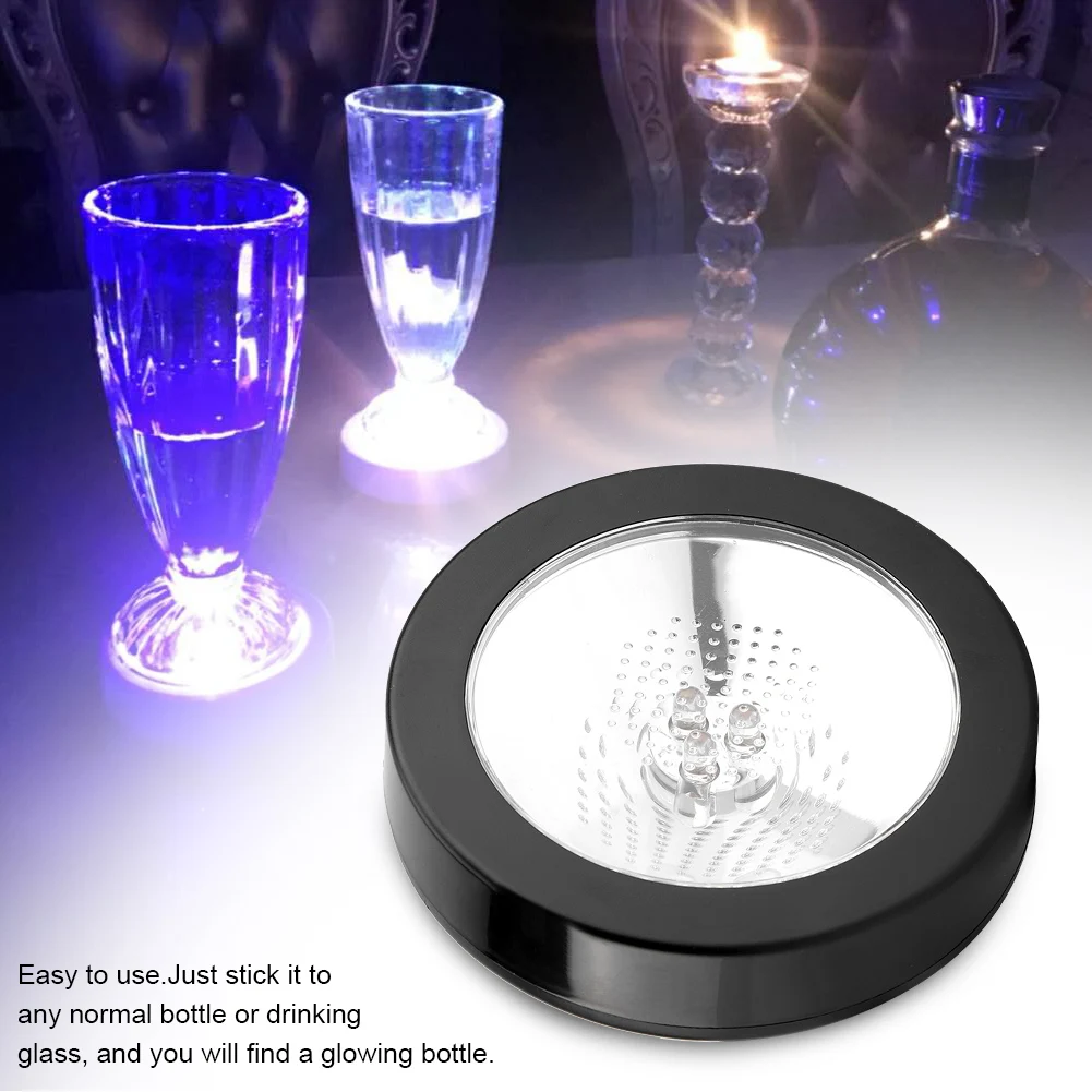 

D2 Cup Wine Bottle Coaster Led Light Gravity Sensing Bar Cocktail Flash Pad Bar Mixing Base Light Led Glow Coaster No Battery