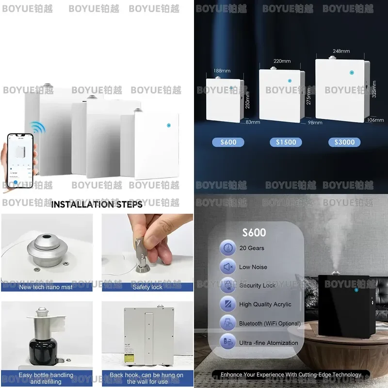 Large Commercial Waterless HVAC Scent Diffuser System for Office Hotel Lobby Air Freshener Essential Oil Atomizer Machine