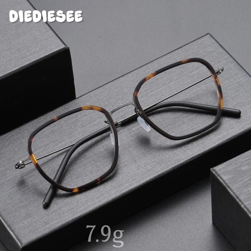 

DIEDIESEE Men's High Quality Handmade Sheet Eyeframe Ultra Light Fashion Anti Blue Light Optical Prescription Eyeframe L9852