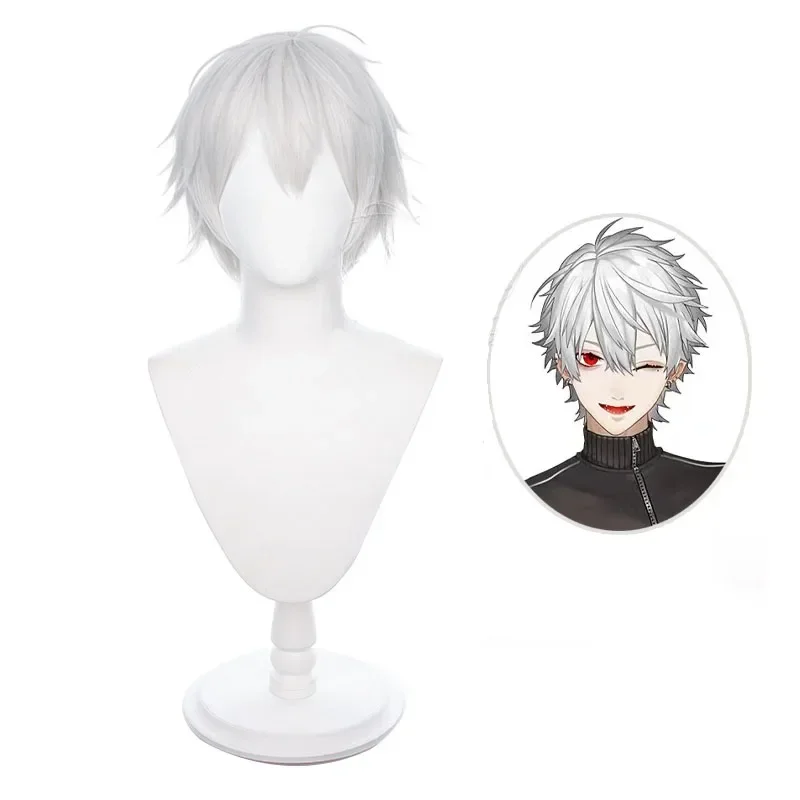 Nijisanji gamers vtuber Kuzuha cosplay wig unisex silver gray short hair or long straight double Tiger clip WOMEN'S wigs cmm221