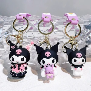 Sanrio Hello Kitty Figures Anime Keychain, Kuromi My Melody Action Figure, PVC Keychain, Cinnamoroll Statute, Birthday Gifts 12 Main Sales Keychain Kuromi - №2