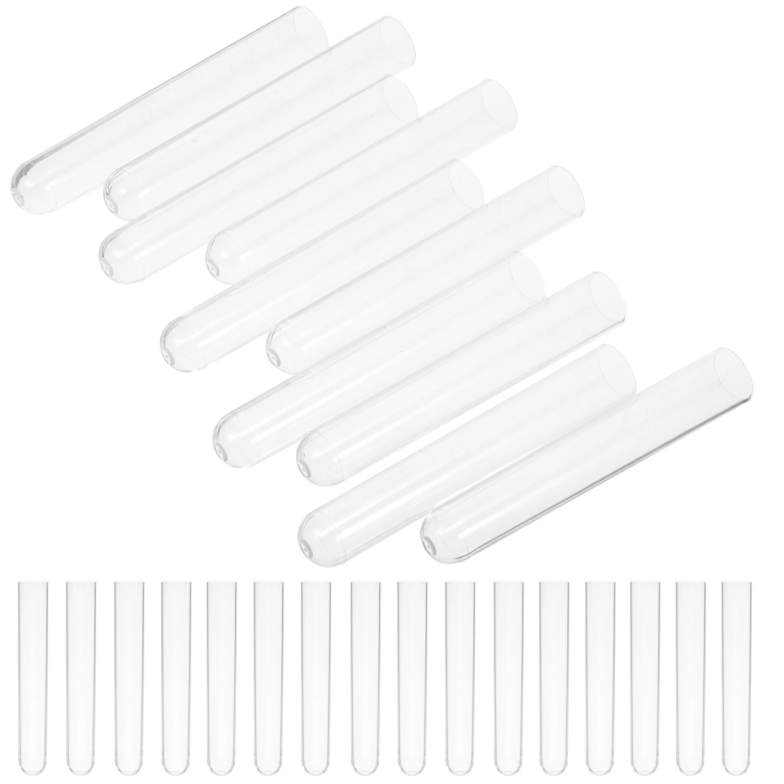 

100pcs Clear Plastic Test Tubes 16x100mm RIA Tubes for Scientific Experiments Container
