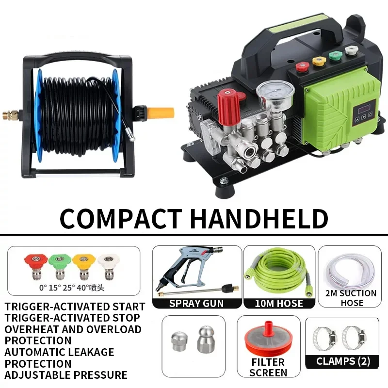 Portable Drain Cleaner Permanent Magnet Variable Frequency Stainless Steel Pump Head High-Pressure Washer Pipe De-ic(Customized)