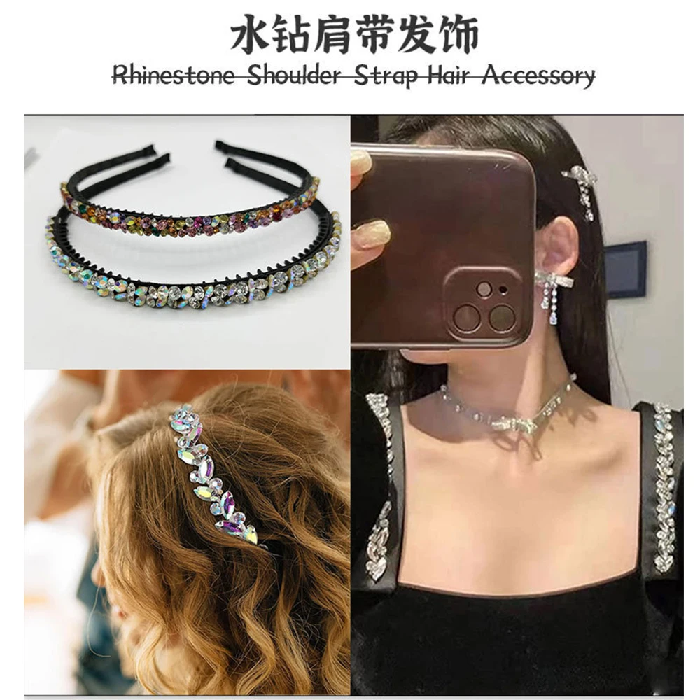 Rhinestone Garment Unique Pearl Pendant Rhinestone Chain Sparkling Gold Base For Fashion Accessories Evening Gown Clothing